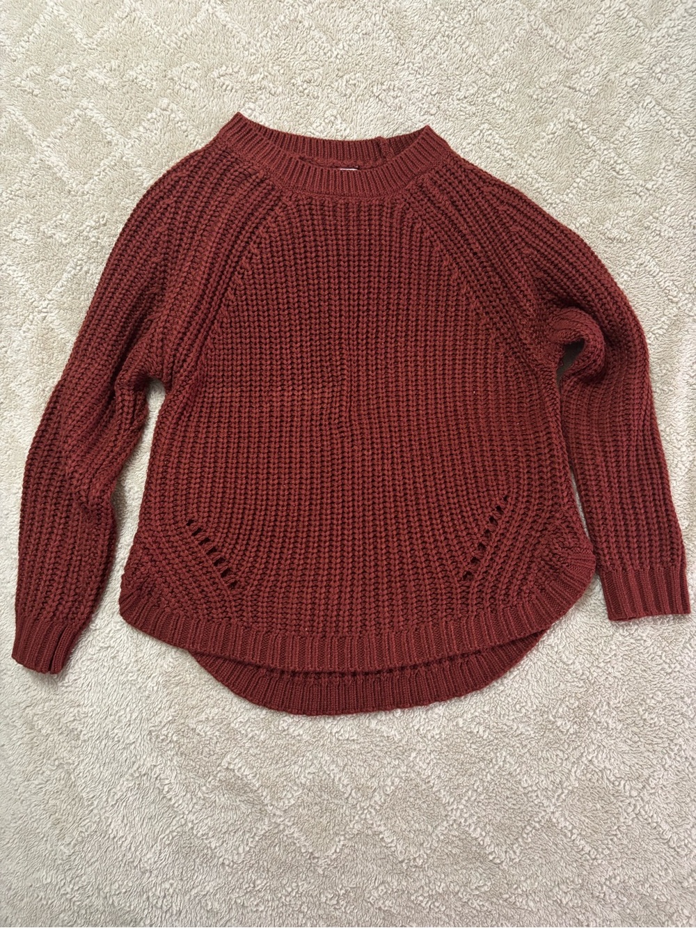Women's Chunky Knit Pullover Sweater - Rust
